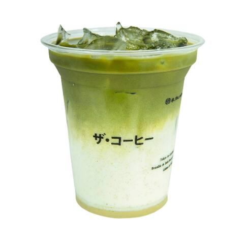 Matcha, leite e essência de baunilha amazônica. (Sem café, com leite)