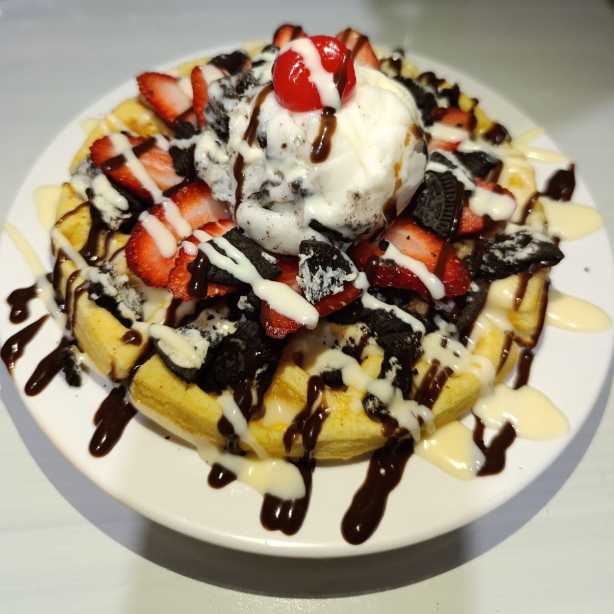Waffles Con Helado