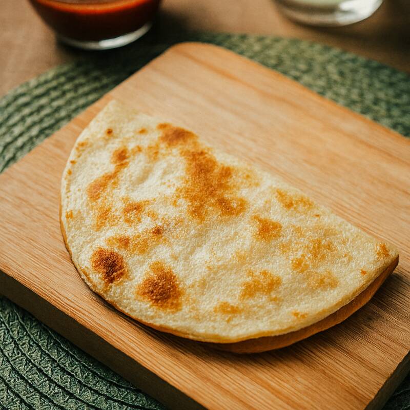 Taco de trigo doce, crepado na chapa até ficar levemente crocante e dourado. Recheado com chocolate, Nutella ou doce de leite.