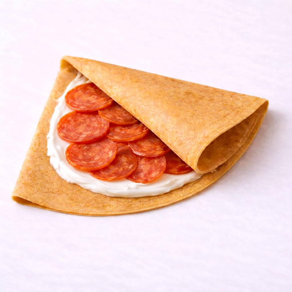 Crepa de Queso Philadelphia y Pepperoni