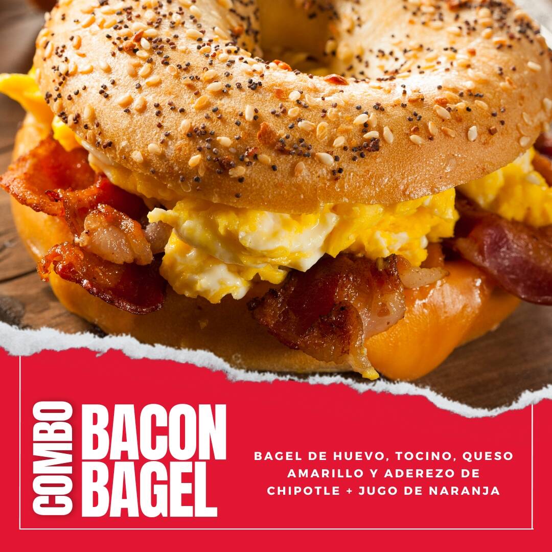 Combo Bacon Bagel + Jugo de Naranja