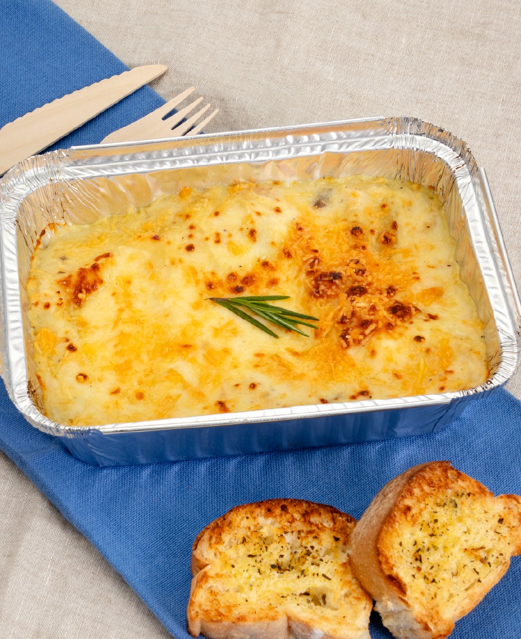 Lasagna de pollo y champiñones