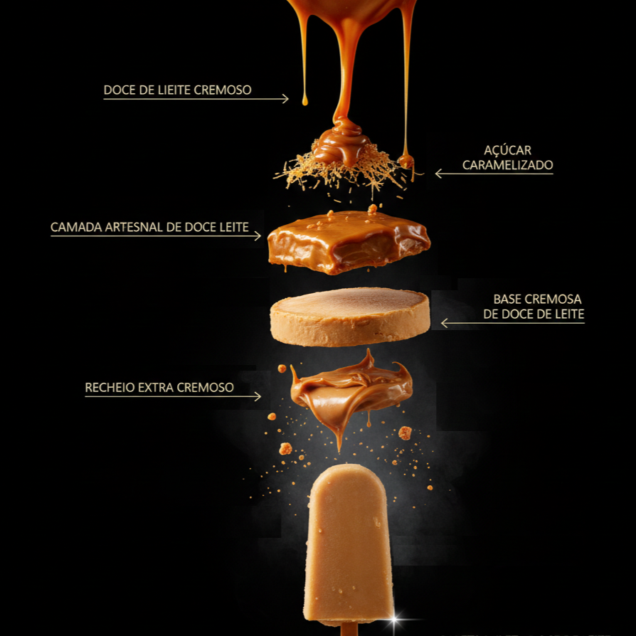 A Paleta Milet – Doce de Leite combina uma base ultra cremosa sabor doce de leite com um recheio interno ainda mais intenso e aveludado, criando uma experiência rica, indulgente e irresistível a cada mordida. Feita com textura lisa, sabor marcante e aquele toque artesanal que derrete na boca, é a escolha perfeita para quem ama sobremesas sofisticadas e cheias de personalidade. ✨ Recheio generoso ✨ Sabor intenso e equilibrado ✨ Textura cremosa e envolvente Ideal para adoçar o seu dia ou finalizar sua refeição com chave de ouro.