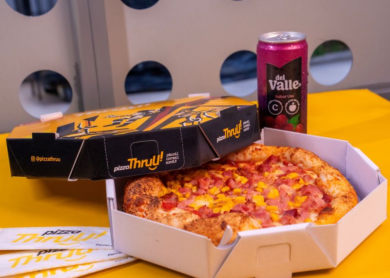 Pizza Pequena de 4 Fatias + Suco Del Valle lata a sua escolha