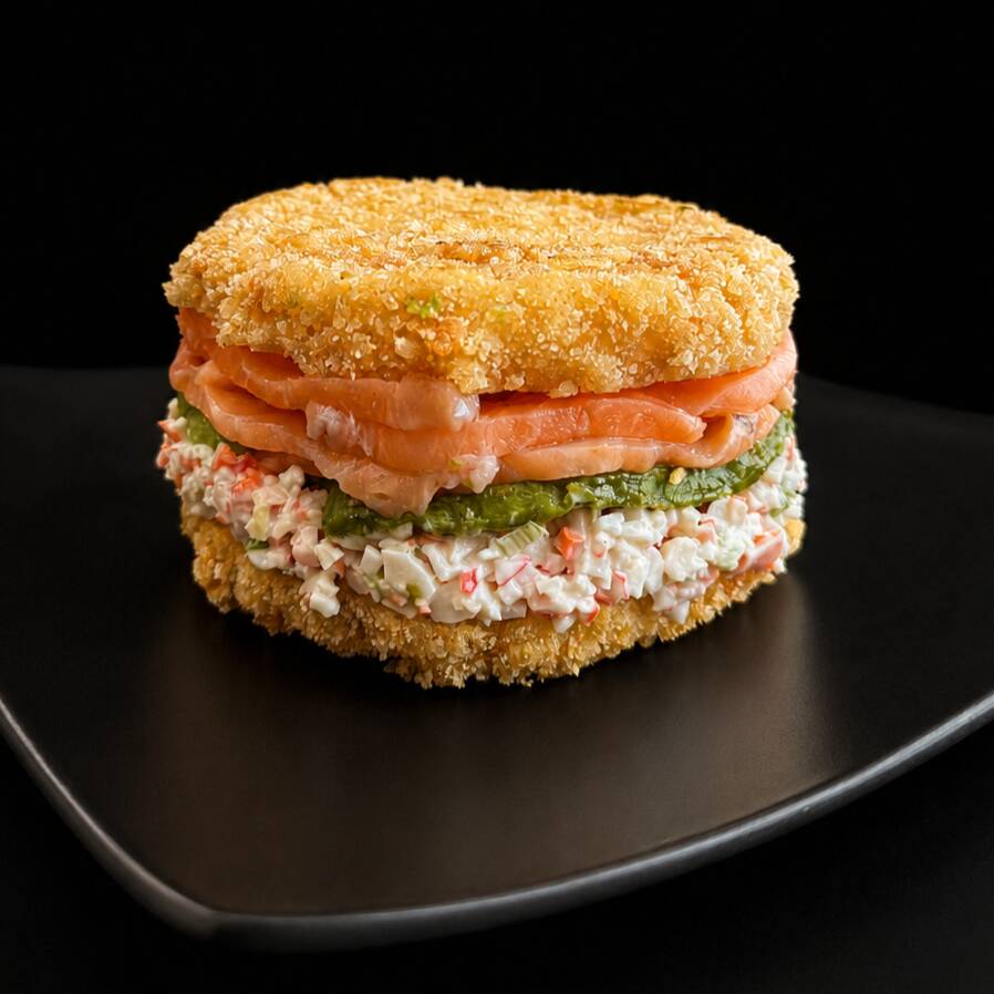 HAMBURGUESA DE SUSHI SALMON FRESCO