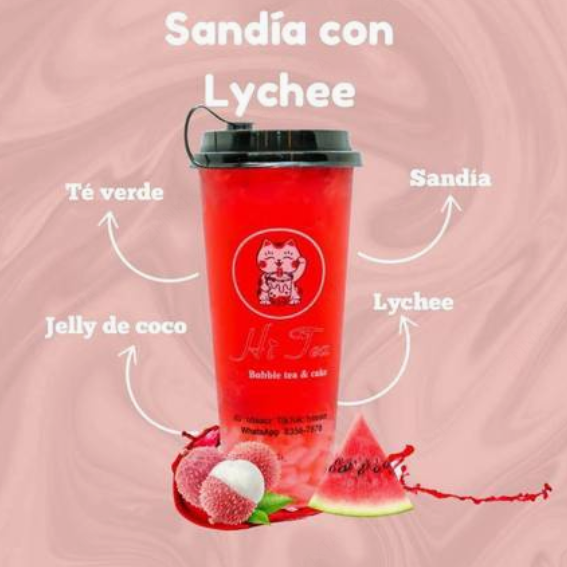 Té Sandía con Lychi y Boba
