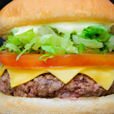 Pão, hambúrguer, queijo, alface e tomate