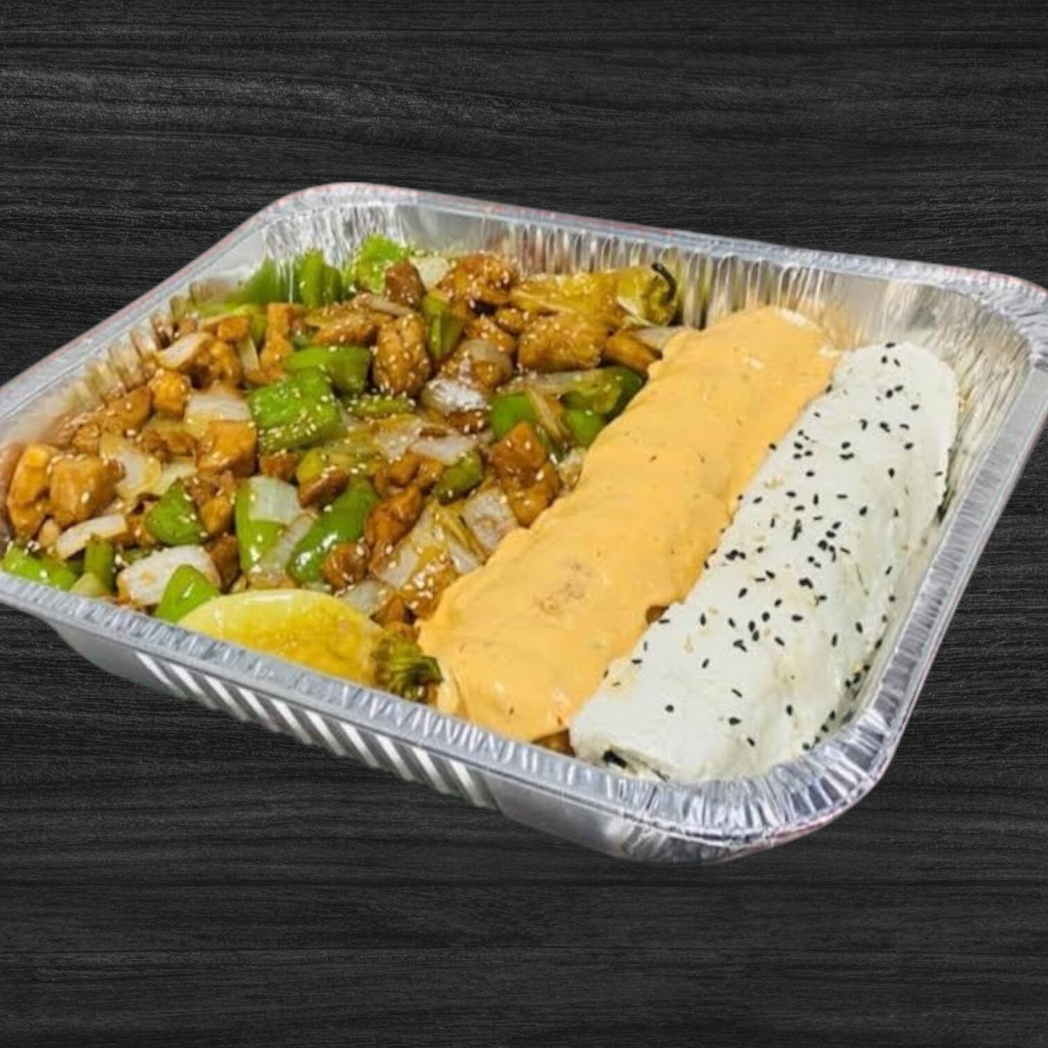 Charola #2 Teriyaki, 1 Calif y 1 Camaron Chesse
