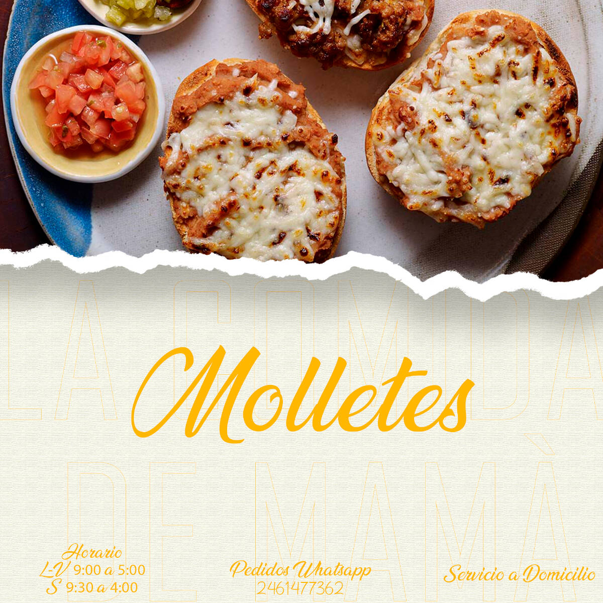 2 Piezas de Molletes