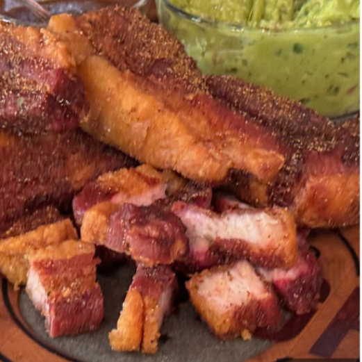 Pork belly con guacamole