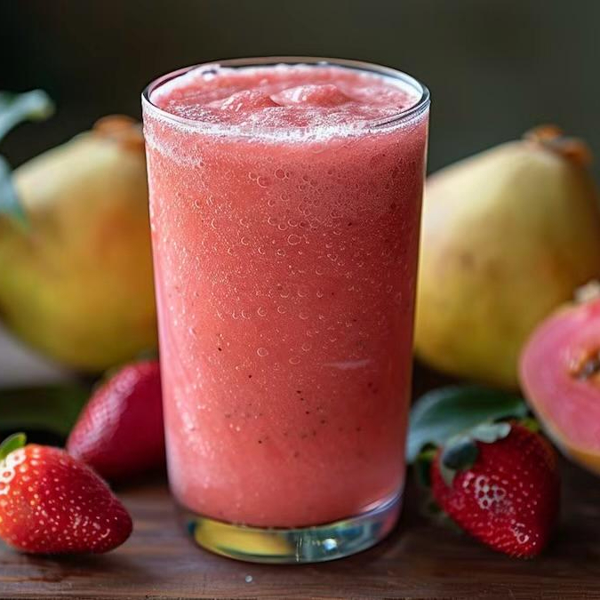 Agua de Fresa con Guayaba
