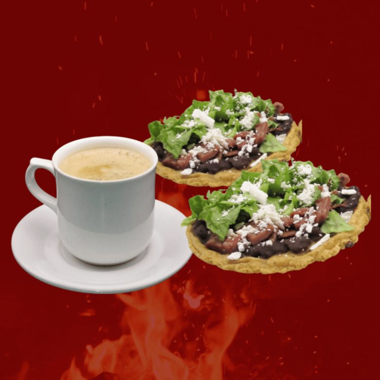 Dúo de sopes con café