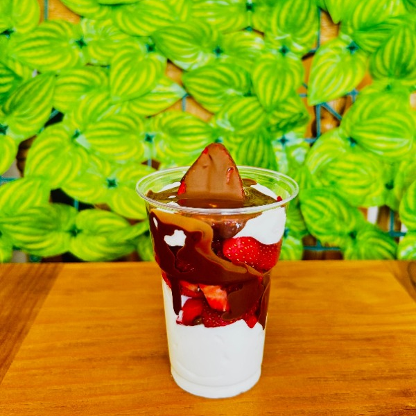 Fresas con Crema y Chocolate Turín. Vaso Chico
