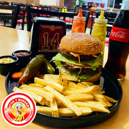 Hamburguesa Doble Con Papas