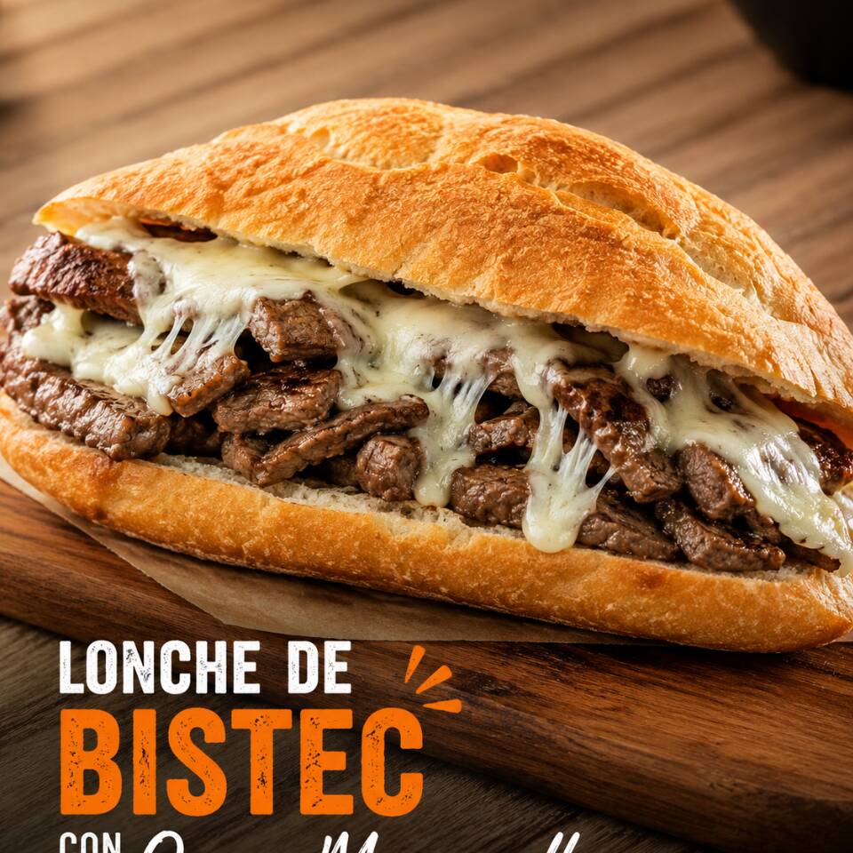 Lonche de Bistec con Queso