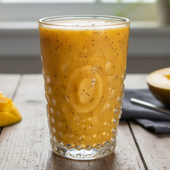 Chá de hibisco com limão, laranja, mel, gengibre e um toque de hortelã.