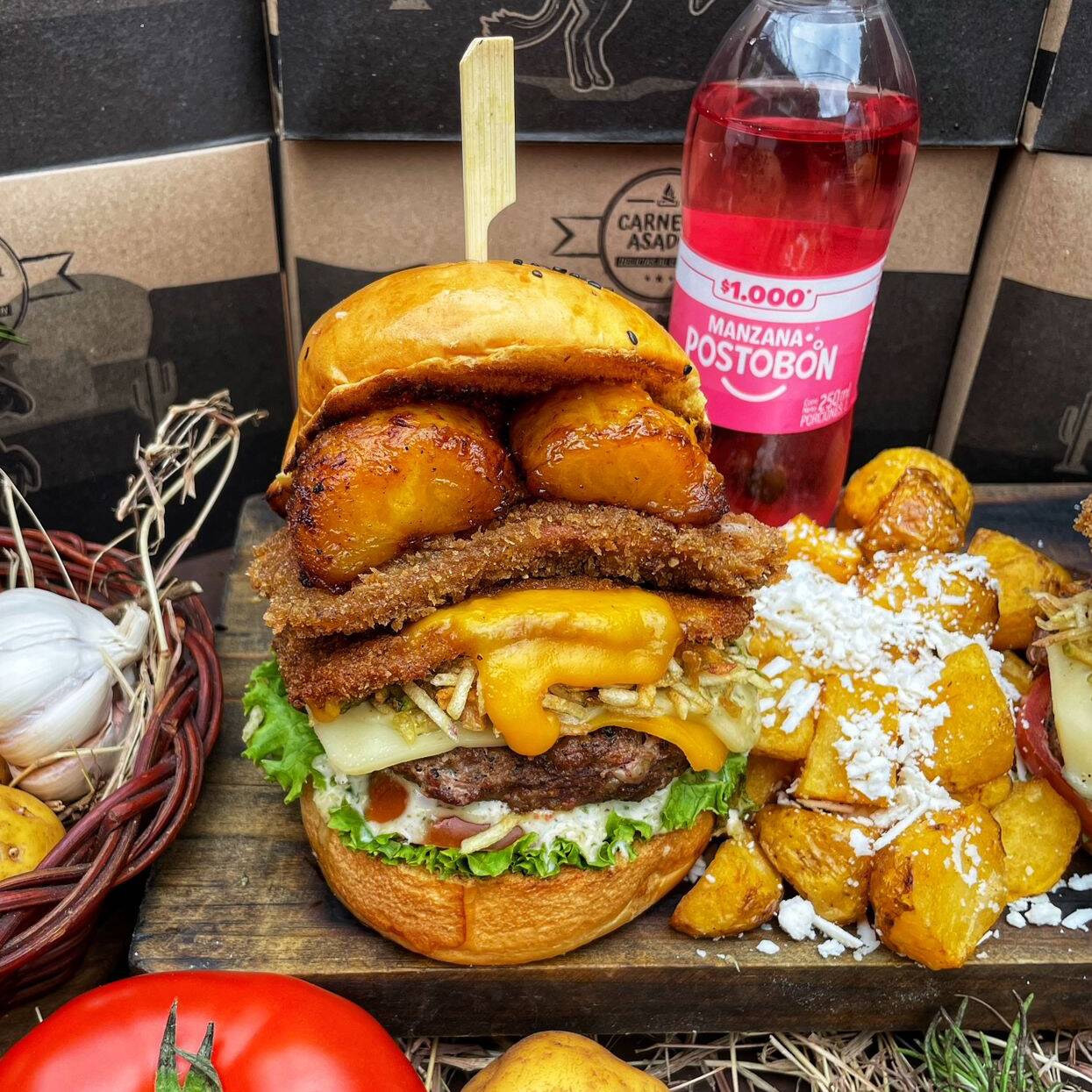 Combo Chesse Burger (1Hb + Criolla + Bebida)