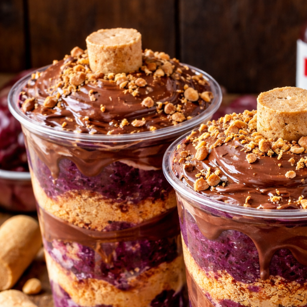 2 copos de 300ml de açaí com Creme de avelã, Paçoca e Leite Condensado