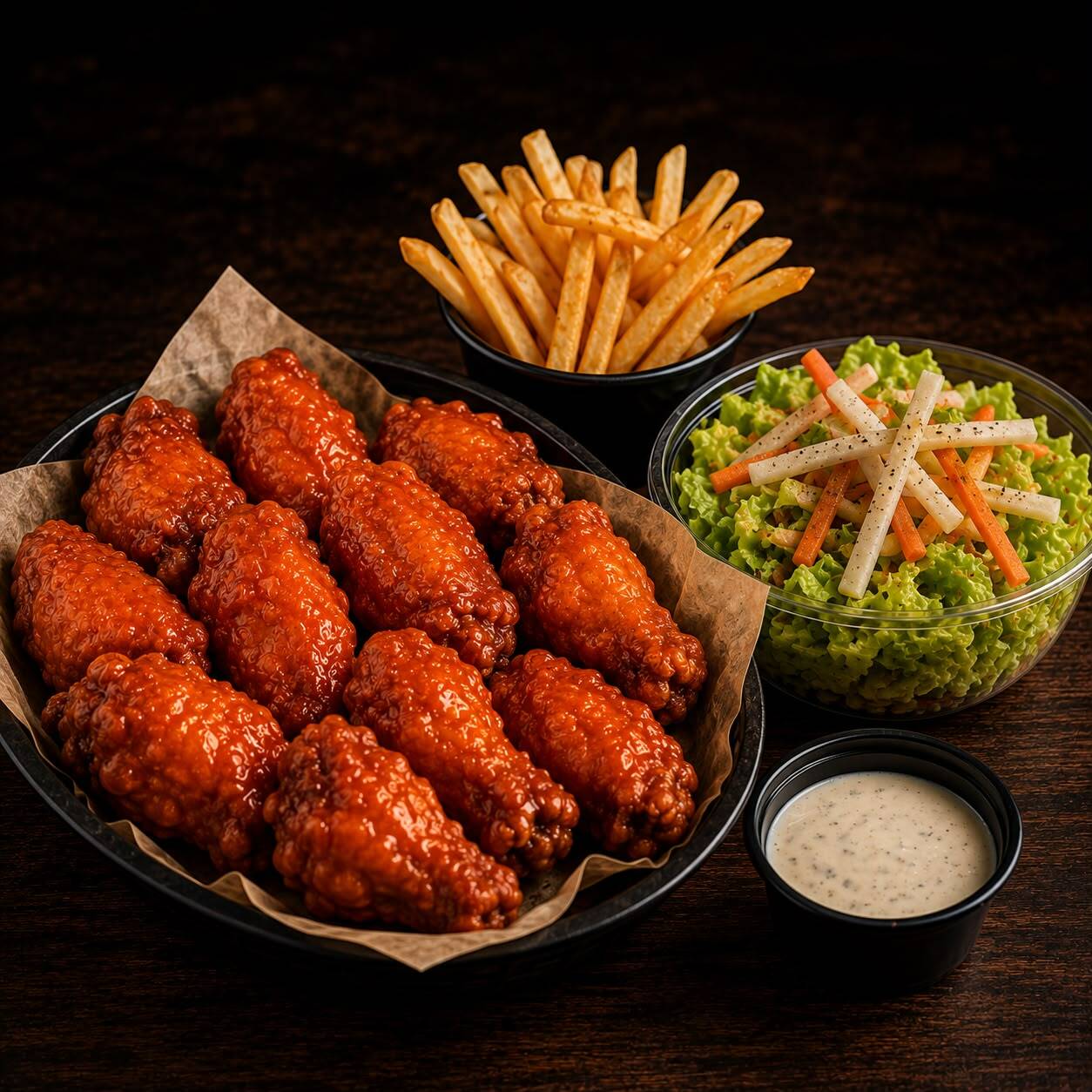 Combo PAQ LO DISFRUTEN (10Alitas +Ensalada +Papas)