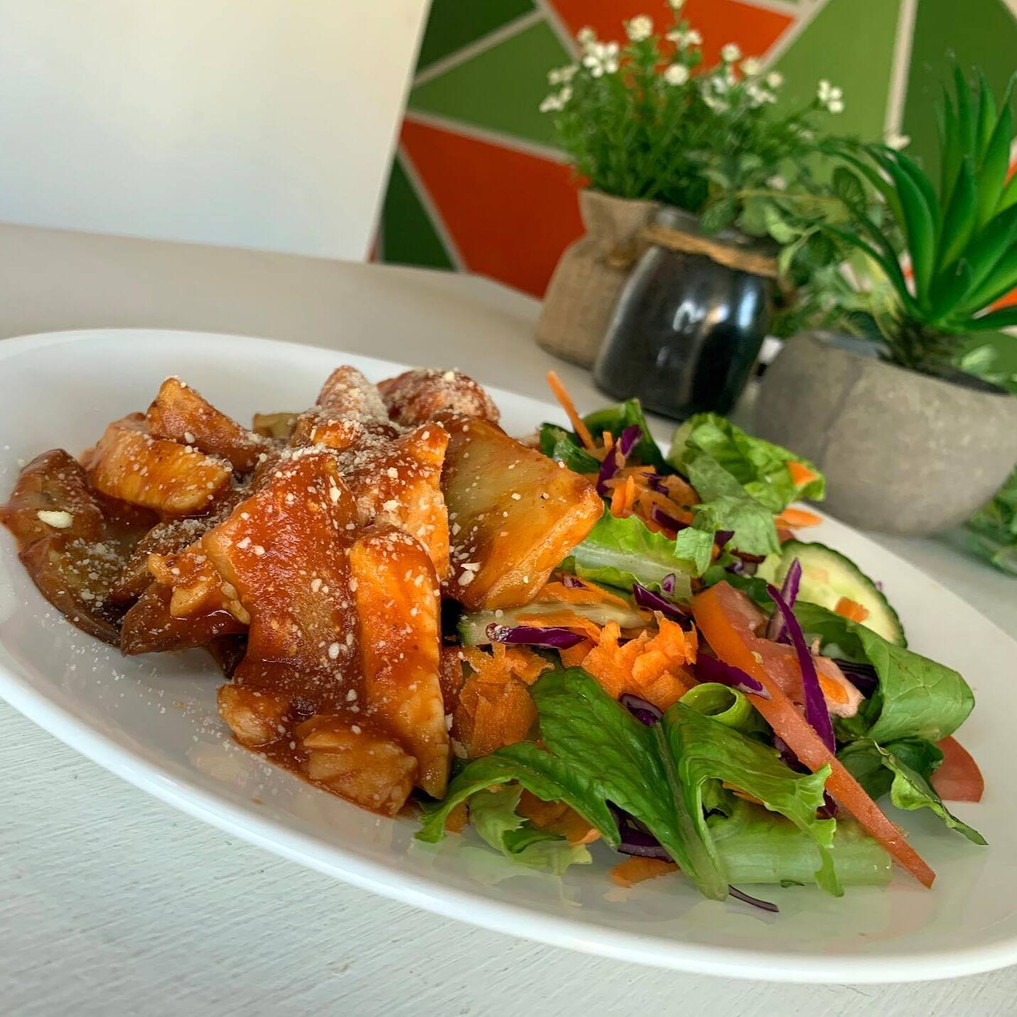 Pollo con Papas a la Diabla
