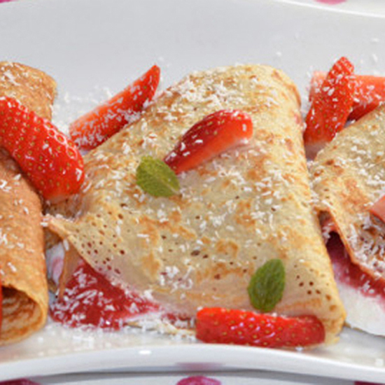Crepas de Fresa y Queso Crema