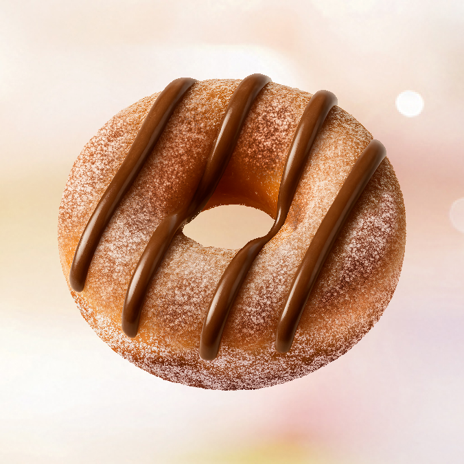 Massa fofinha, coberta com açúcar e canela e finalizada com tiras de NUTELLA®. Impossível resistir.