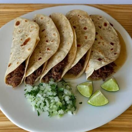 Paquete 4 Tacos de Barbacoa en T. Harina
