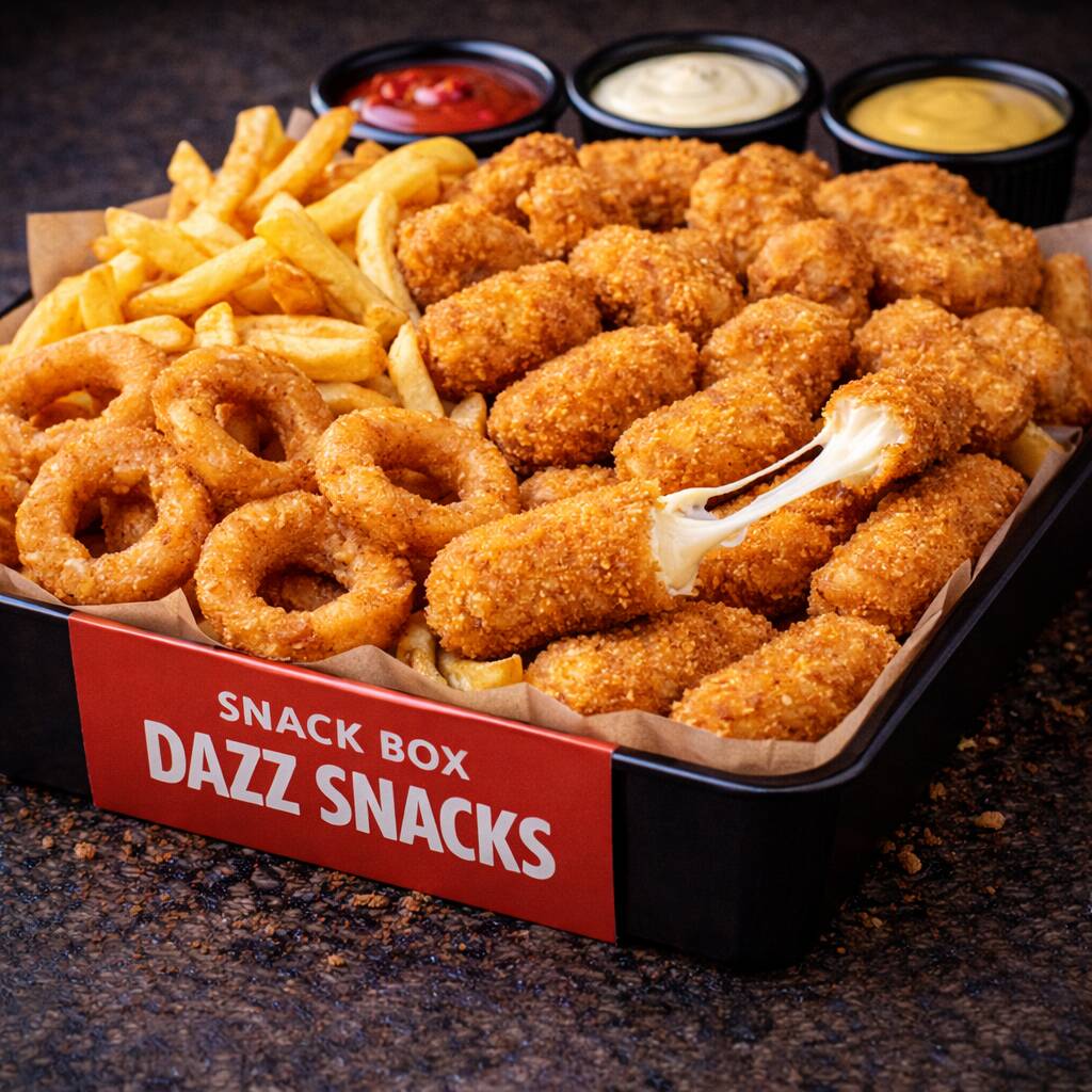 Snack Box DAZZ SNACKS papas +nuggets +aros +dedos