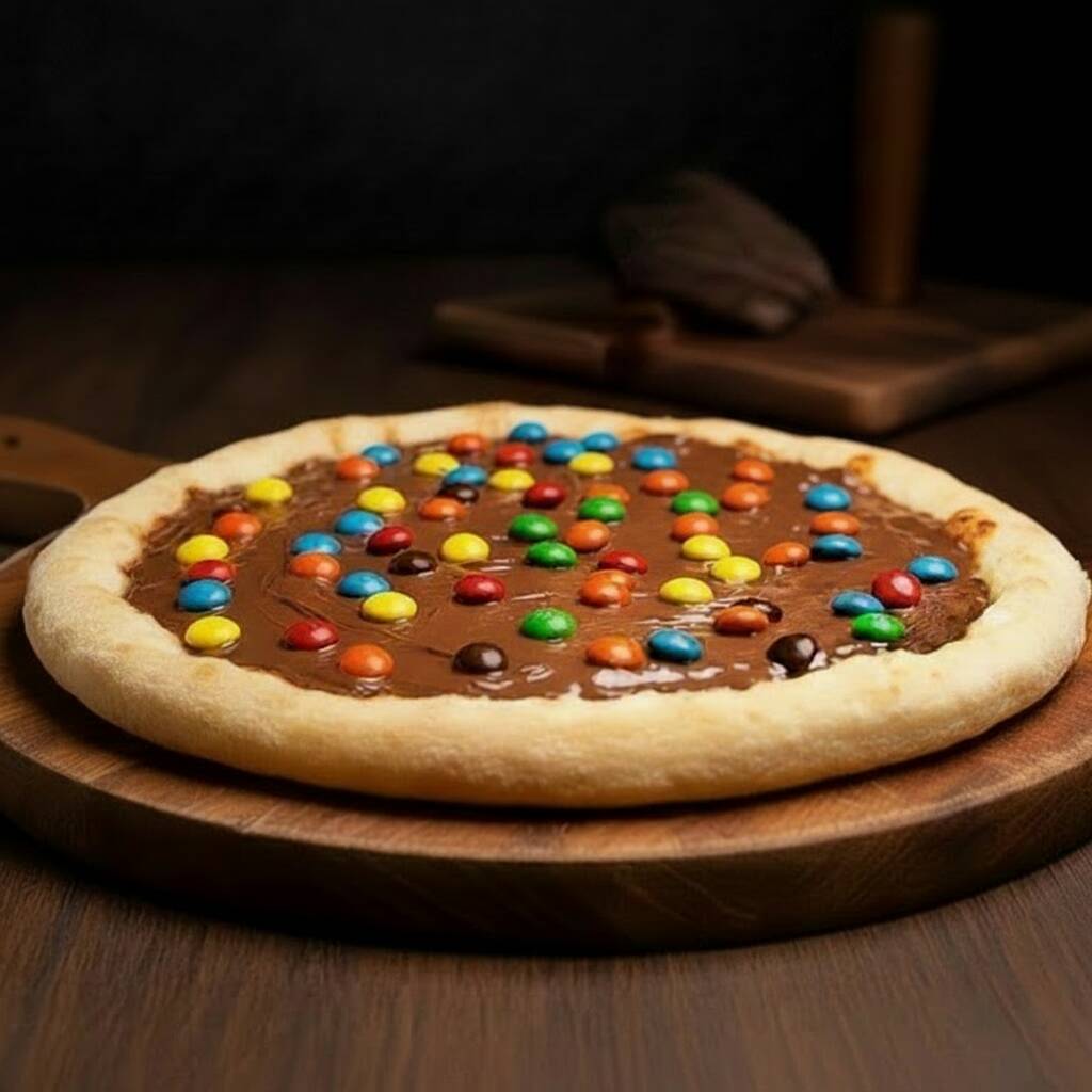 Chocolate com confeitos coloridos.