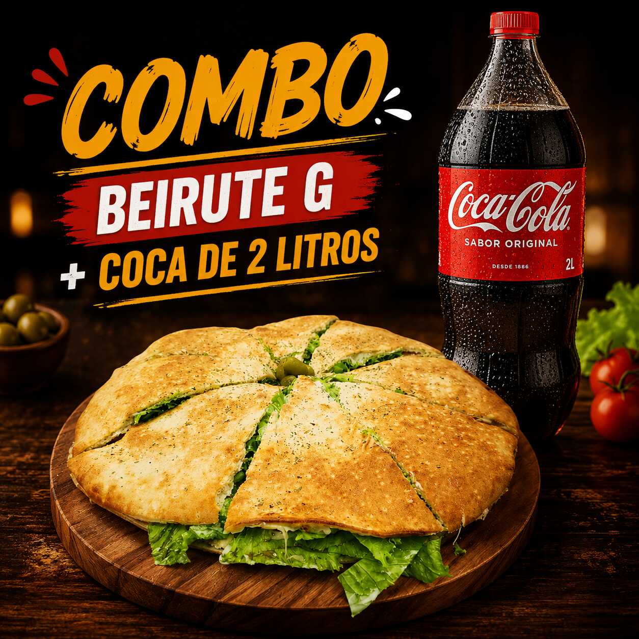 COLOQUE EM OBSERVAÇÃO O SABOR: BAURU - CALABACON - FRANGO - PORTUGUESA