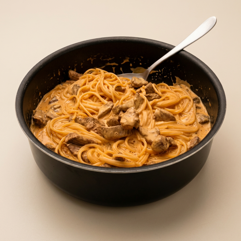 Delicioso Espaguetti Com Estronoffe De Carne