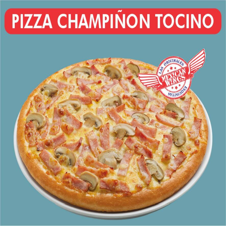 PIZZA GRANDE TOCINO Y CHAMPIÑON