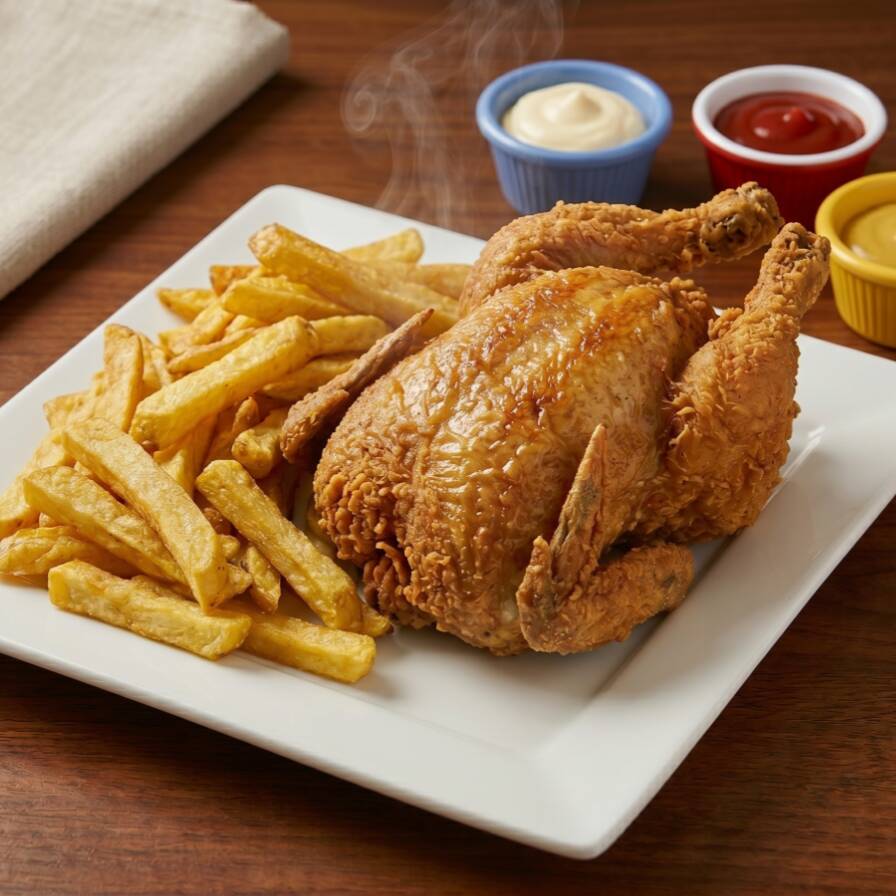 1 Pollo Broaster + Papas