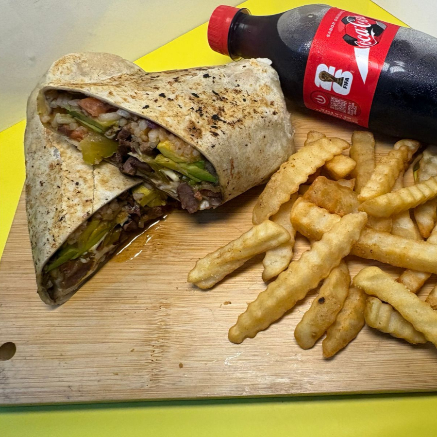 Burrito Gde Arrachera + Ord. Papas