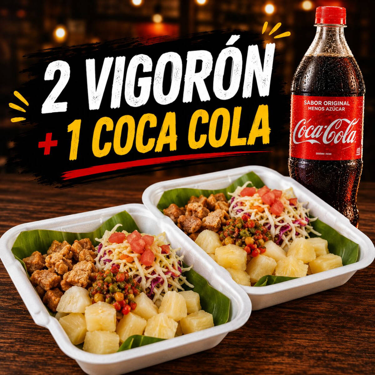 Dos Vigoron y Coca Cola