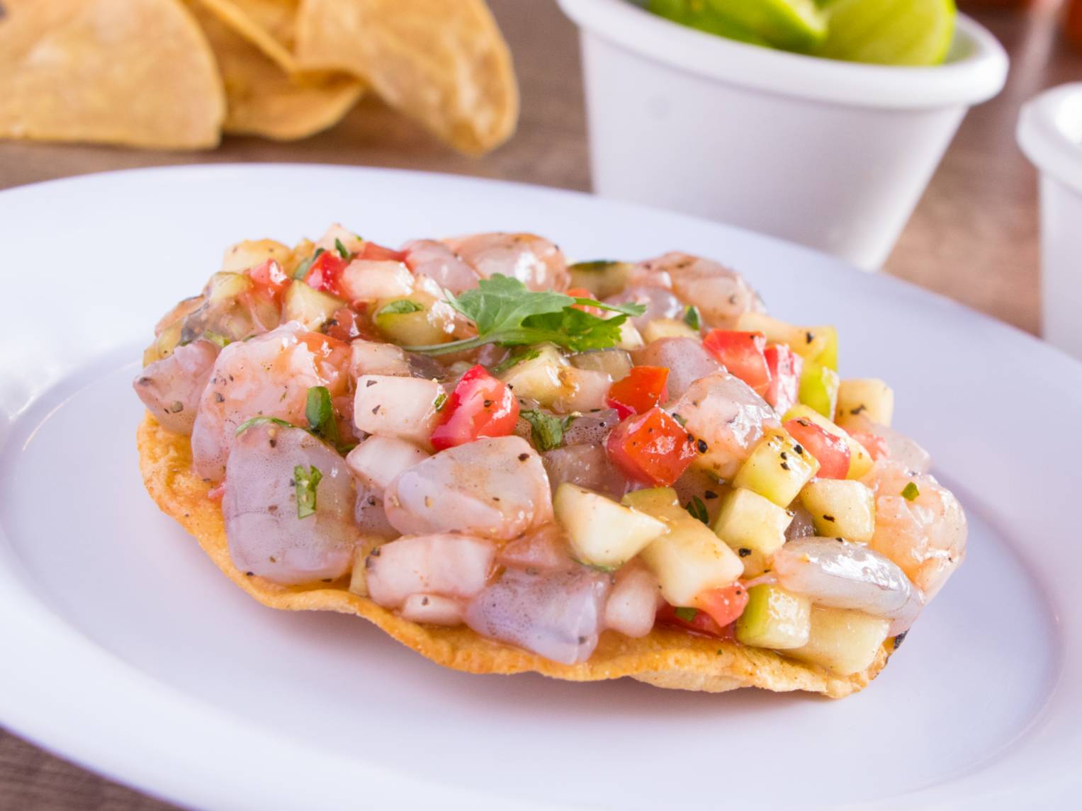 Tostada de Ceviche Camarón