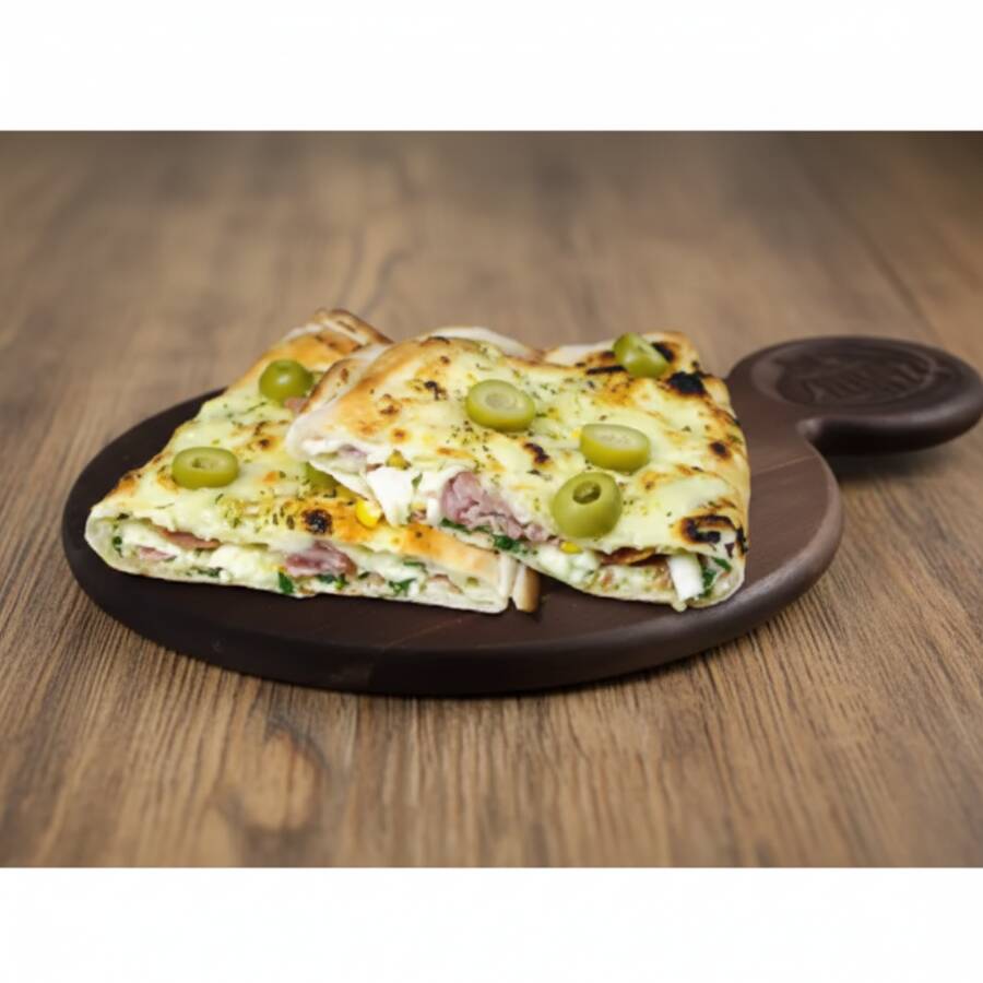 Palmito, Bacon, Provolone, Milho, Atum champignon e Cebola