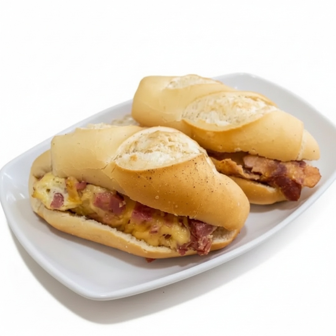 Ingredientes: pão francês, queijo prato, presunto, mortadela defumada, mussarela. O lanche mais vendido da Quebra Galho.