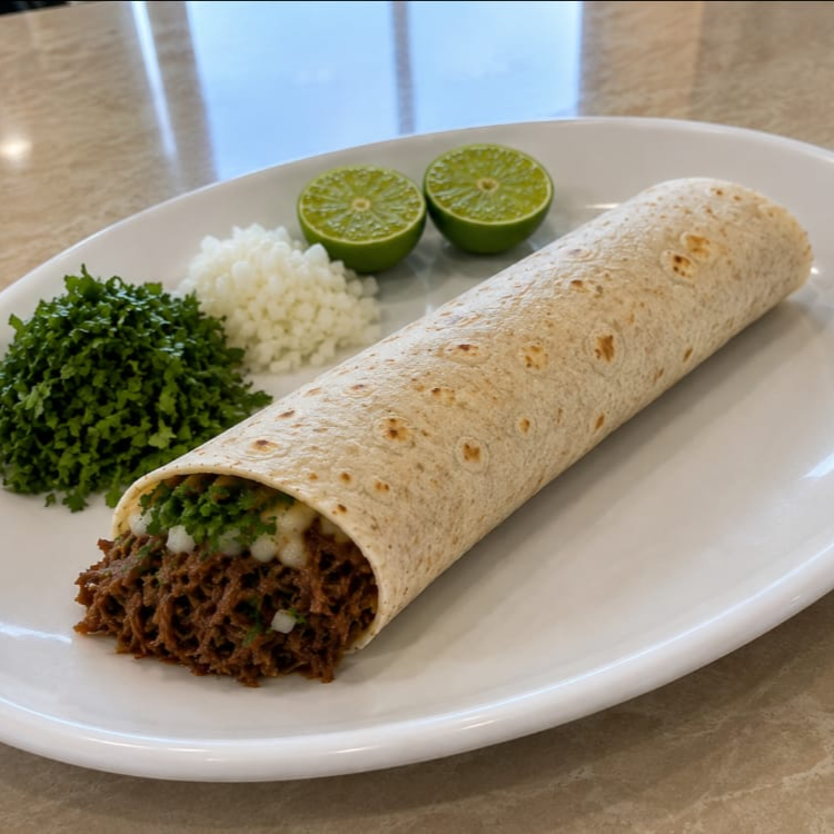 QuesiBurrito de Barbacoa + Consome