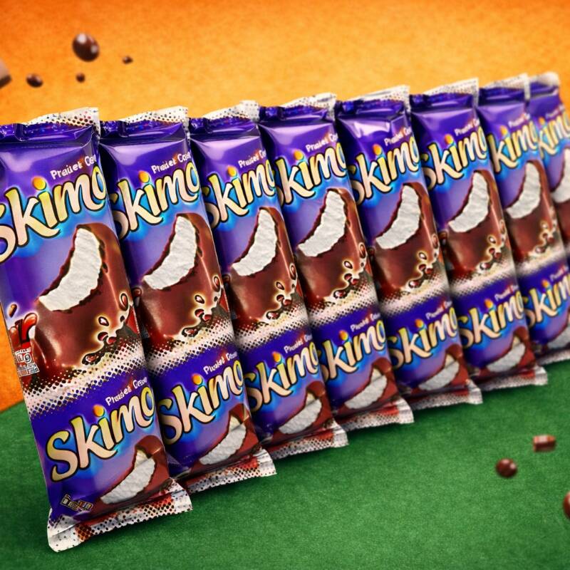 10 picolés skimo mergulhados no chocolate.