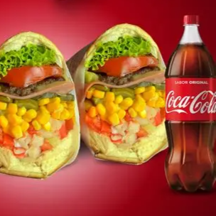 Acompanha 2 x tudo + 1 coca 2 lt