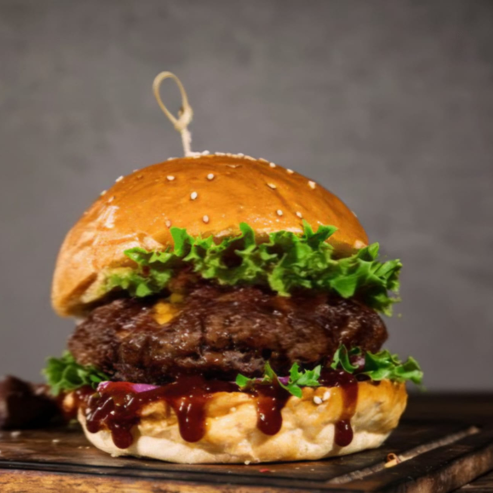 Hamburguesa de Arrachera a la BBQ Estilo Texas