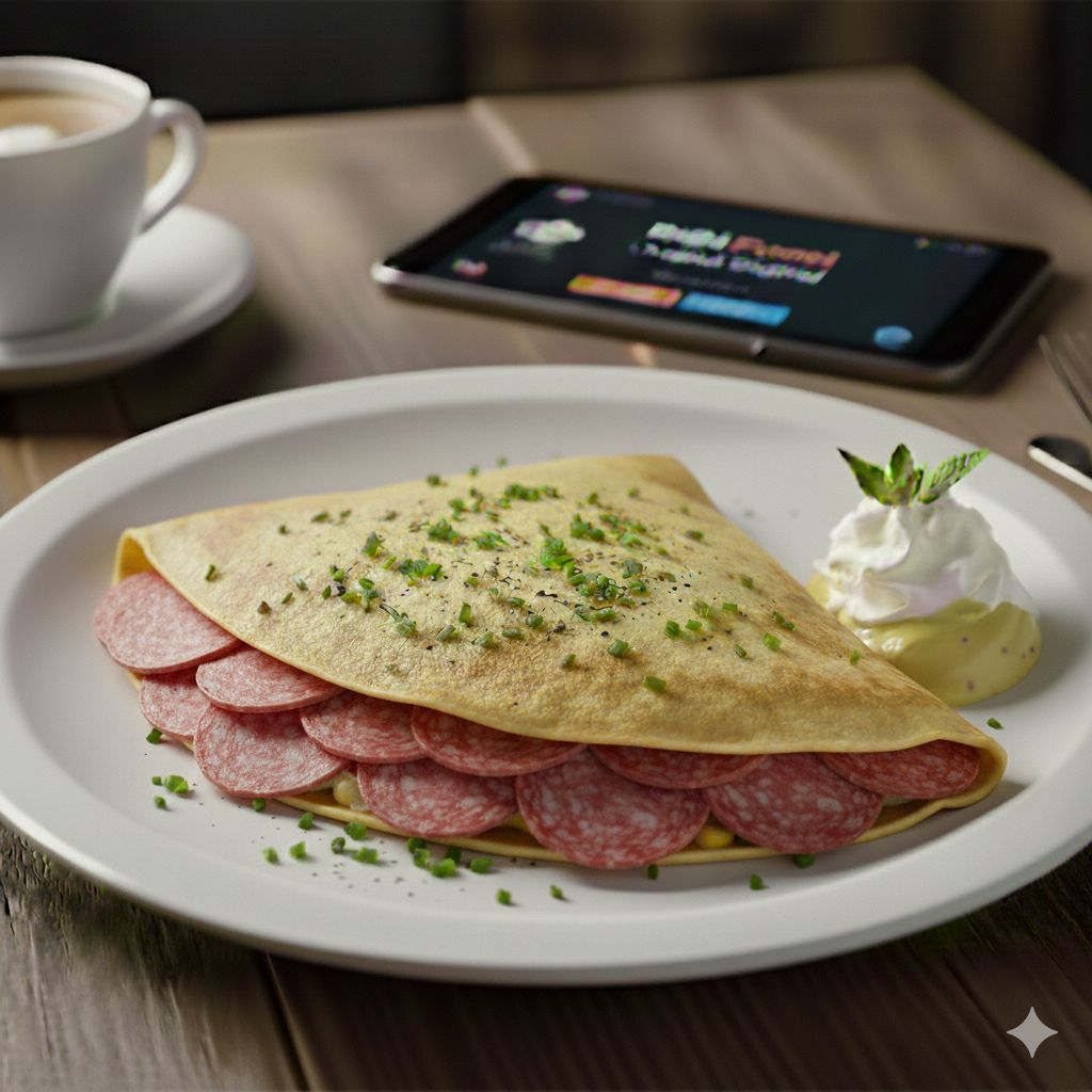 Crepas Saladas Salami con Queso