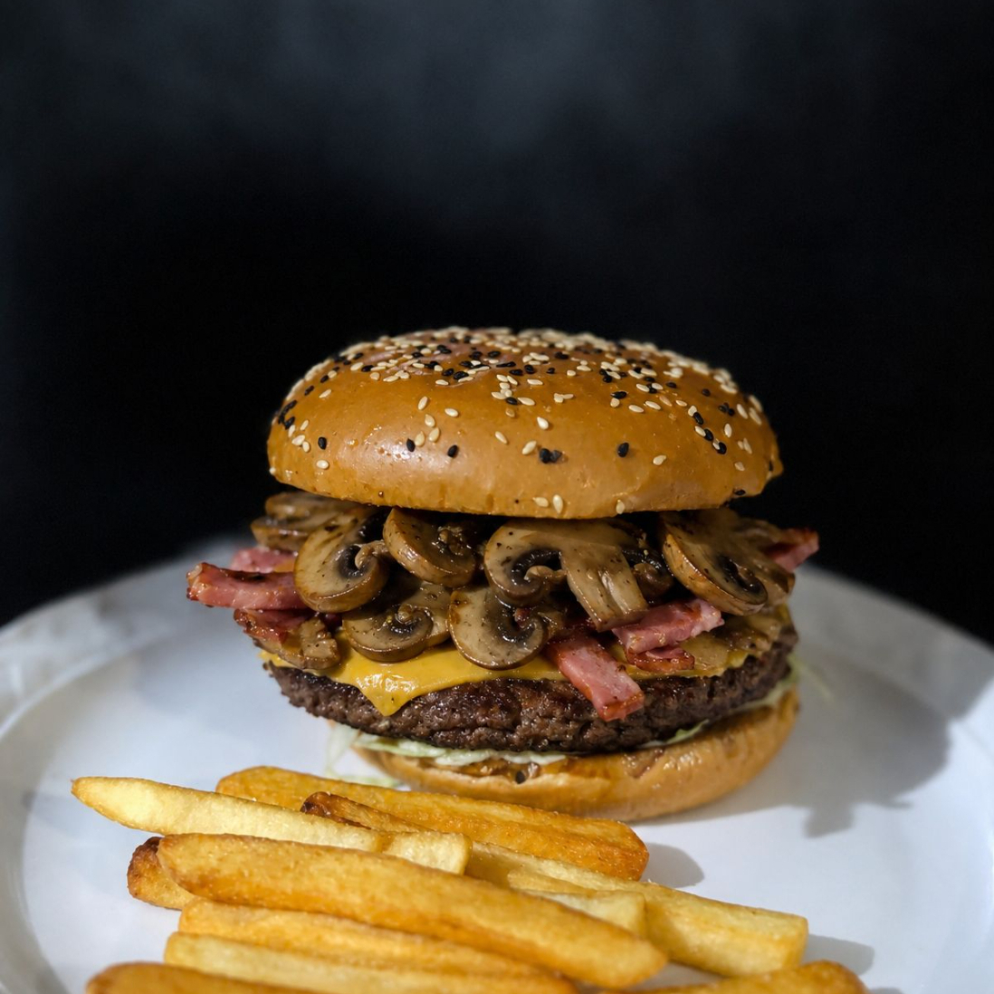 Hamburguesa con Champiñones