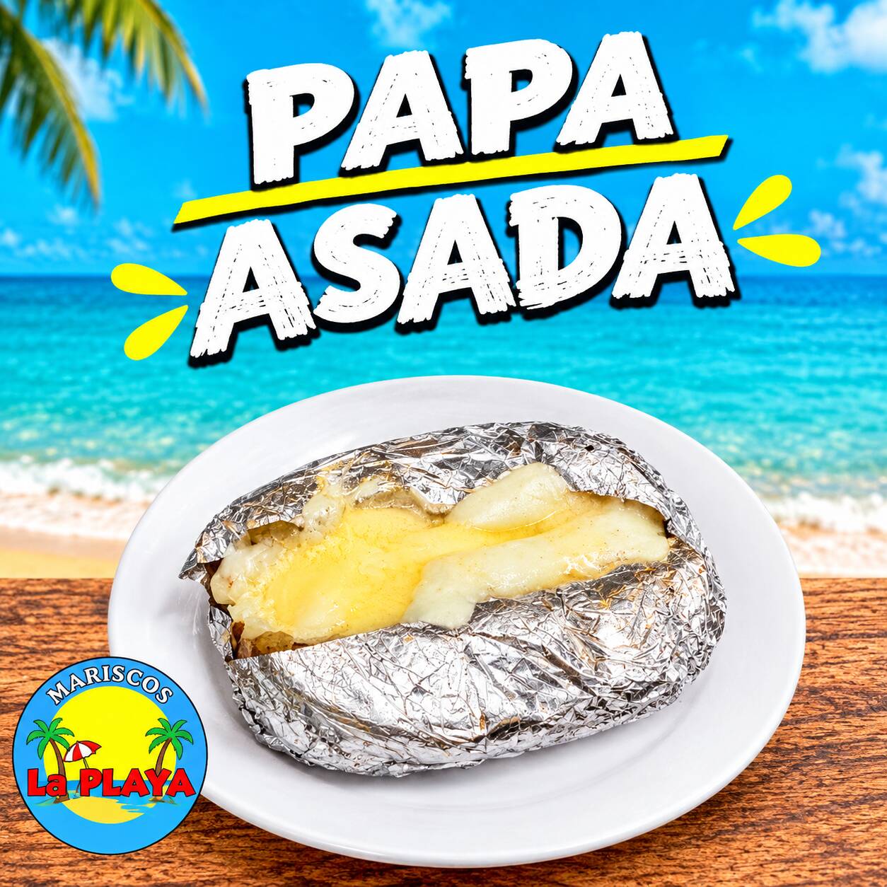 Papa asada c/mantequilla (pz)