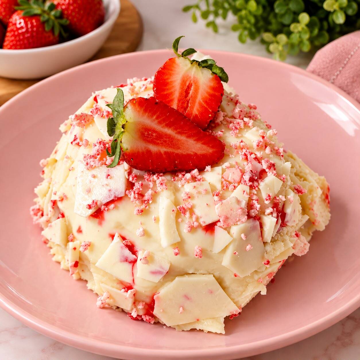 Massa branca macia, recheada com geleia artesanal de morango e coberta com um irresistível creme de Ninho. Finalizado com pedaços de chocolate branco e delicados cravejados de açúcar crocante, que trazem uma textura especial a cada mordida.
Uma combinação delicada, cremosa e crocante, disponível por tempo limitado. ✨