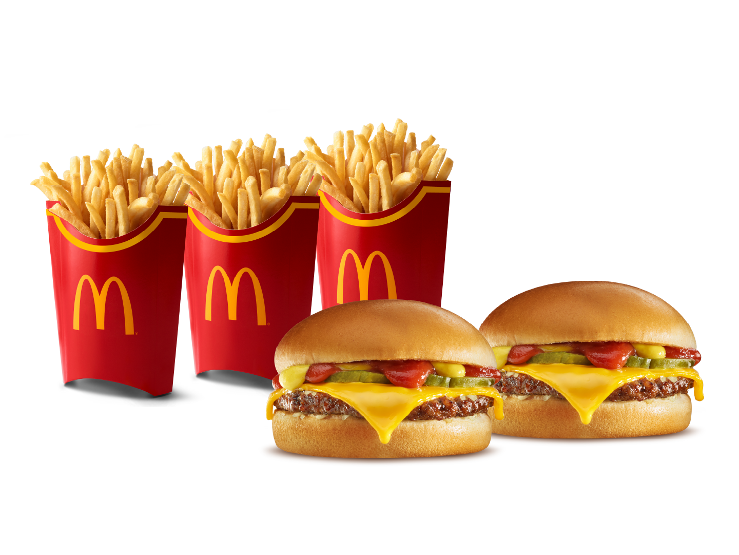 2 Hamburguesas con Queso y 3 McPapas® grandes