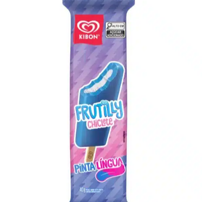 Picolé Chiclete Tutti Frutti Pinta Língua Kibon Frutilly 40g