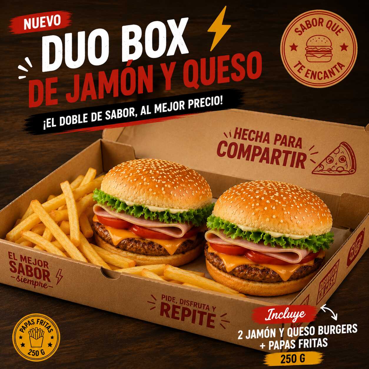 Duo Box (Doble Burger de Jamon)
