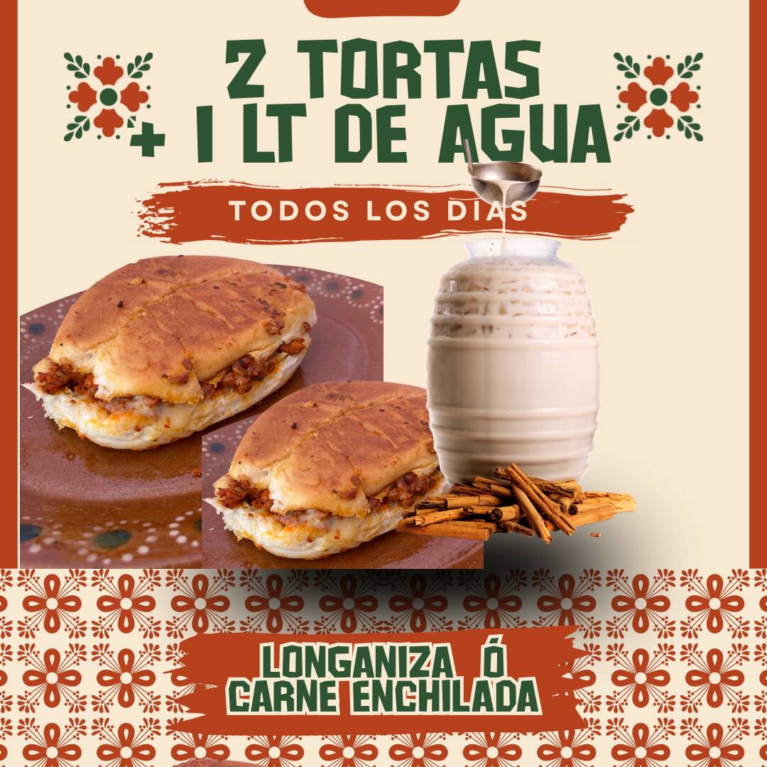 2 Tortas + 1lt. de Agua